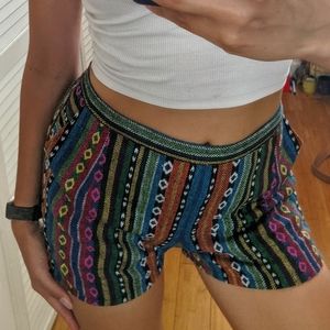 Colorful Woven Shorts with Pockets